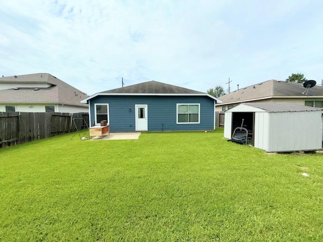2315 Shady Tree Ln, Conroe, TX 77301 - rear view of property with a patio area, a fenced backyard, and a shed