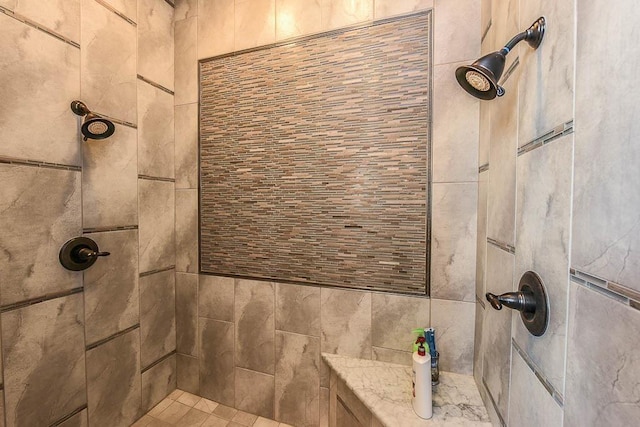 12349 Tramonto Dr, Conroe, TX 77304 - full bathroom featuring tiled shower and tile walls