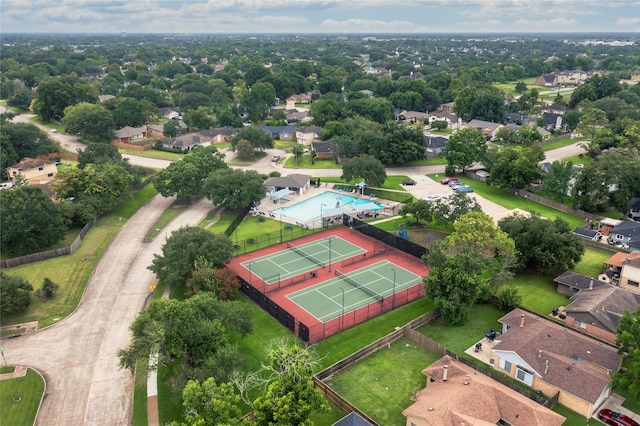1103 W Brompton Dr, Pearland, TX 77584 - aerial perspective of suburban area with a pool area