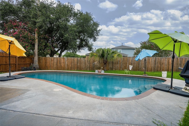 1103 W Brompton Dr, Pearland, TX 77584 - view of pool with a patio and a fenced backyard