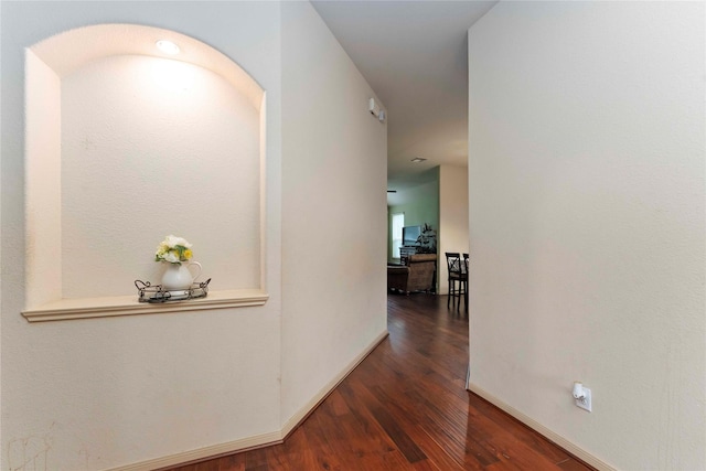 18843 Cove Pointe Dr, Cypress, TX 77433 - corridor featuring wood finished floors and baseboards