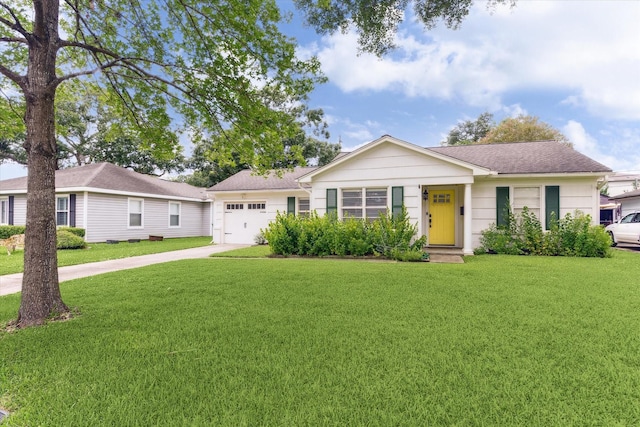 1710 Gardenia Dr, Houston, TX 77018 - ranch-style home featuring driveway, an attached garage, a front lawn, and roof with shingles
