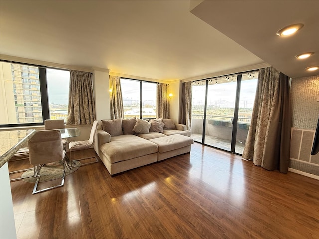 3525 Sage Rd Unit 1204, Houston, TX 77056 - living room featuring wood finished floors and recessed lighting