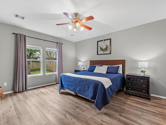13923 Roanoke Falls Dr, Cypress, TX 77429 - bedroom with wood finished floors and a ceiling fan