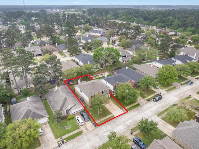 13923 Roanoke Falls Dr, Cypress, TX 77429 - aerial view of residential area featuring property boundaries highlighted