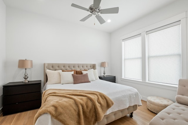 1405 Indiana St Unit B, Houston, TX 77006 - bedroom featuring wood finished floors, recessed lighting, and ceiling fan