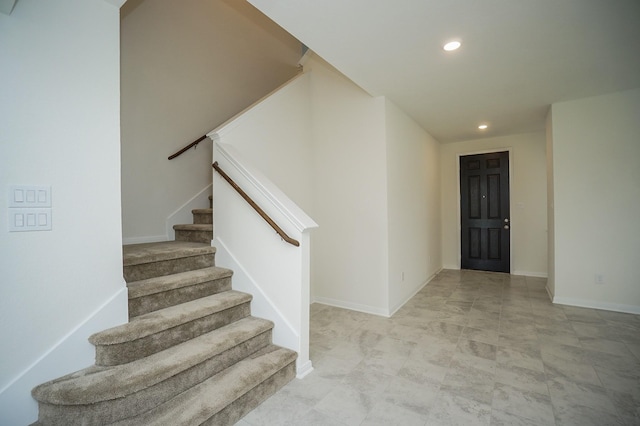 4615 Sabine Creek Way, Katy, TX 77449 - stairs featuring recessed lighting and baseboards