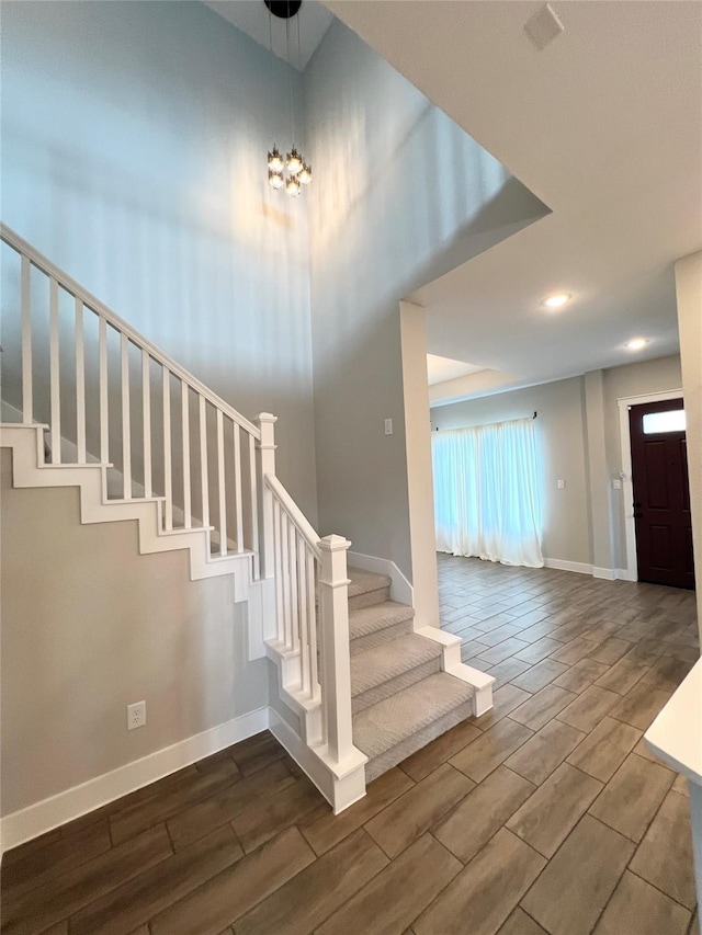 18518 Parkland Xing, Cypress, TX 77433 - stairway with wood finish floors and recessed lighting