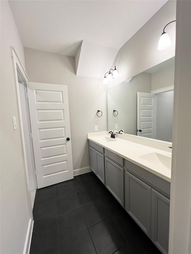 18518 Parkland Xing, Cypress, TX 77433 - bathroom with double vanity and tile patterned floors