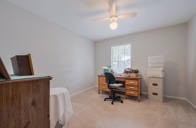 14334 Cypress Valley Dr, Cypress, TX 77429 - office area featuring light carpet and ceiling fan