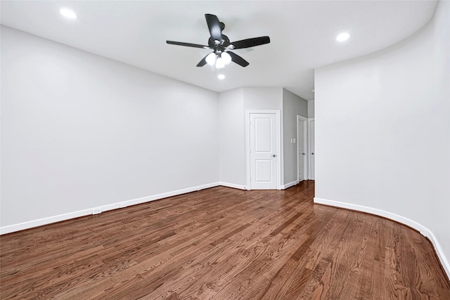 194 W Breezy Way, The Woodlands, TX 77380 - empty room with wood finished floors, recessed lighting, and a ceiling fan