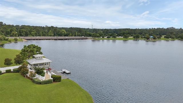194 W Breezy Way, The Woodlands, TX 77380 - water view featuring a gazebo and a heavily wooded area