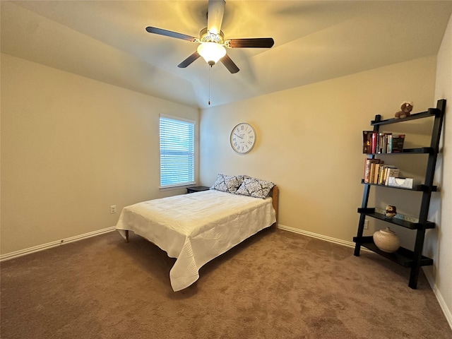 6818 Pear Point Ln, Richmond, TX 77469 - bedroom with dark colored carpet and a ceiling fan