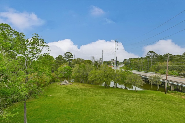 7806 Burgess Rd, Hitchcock, TX 77563 - view of grassy yard with a water view