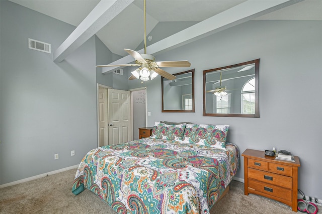 7806 Burgess Rd, Hitchcock, TX 77563 - carpeted bedroom with lofted ceiling and ceiling fan