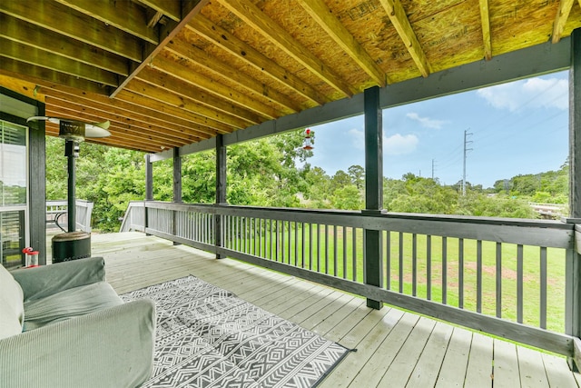 7806 Burgess Rd, Hitchcock, TX 77563 - wooden terrace with a yard