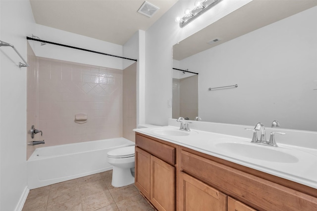 3502 Avalon Spring Ln, Spring, TX 77386 - full bath with double vanity, shower / tub combination, and tile patterned floors