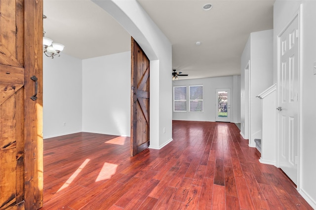 3502 Avalon Spring Ln, Spring, TX 77386 - hall with arched walkways and wood finished floors