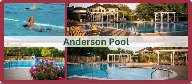 1123 Woodley Bnd, Sugar Land, TX 77479 - community pool with a pergola and a patio