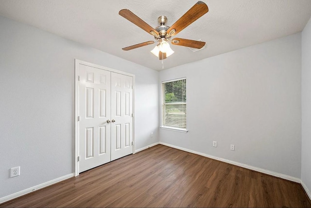 1123 Woodley Bnd, Sugar Land, TX 77479 - unfurnished bedroom with wood finished floors, a closet, and ceiling fan