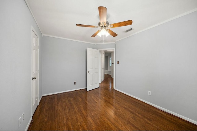 1123 Woodley Bnd, Sugar Land, TX 77479 - unfurnished bedroom with wood finished floors, crown molding, and a ceiling fan
