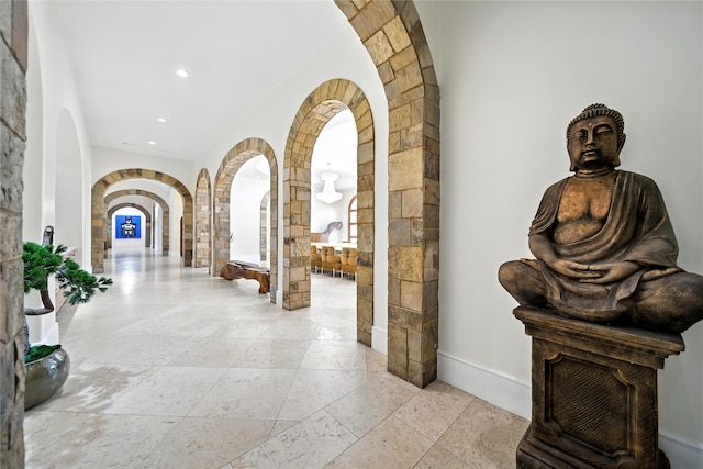 701 W Friar Tuck Ln, Houston, TX 77024 - entrance foyer featuring arched walkways and recessed lighting