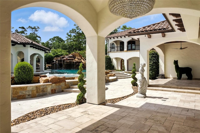 701 W Friar Tuck Ln, Houston, TX 77024 - view of patio featuring an outdoor pool