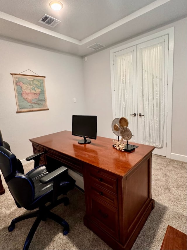 15814 Weston Ridge Dr, Humble, TX 77346 - home office featuring light colored carpet and baseboards