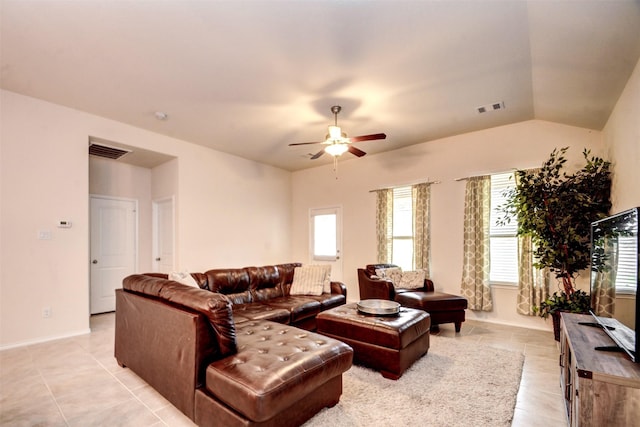 12223 Antilles Ln, Conroe, TX 77304 - living room featuring ceiling fan and light tile patterned floors