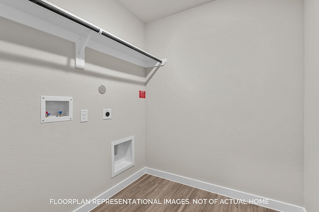20638 Draper Rd, Tomball, TX 77377 - laundry room featuring wood finished floors, hookup for an electric dryer, washer hookup, and gas dryer hookup