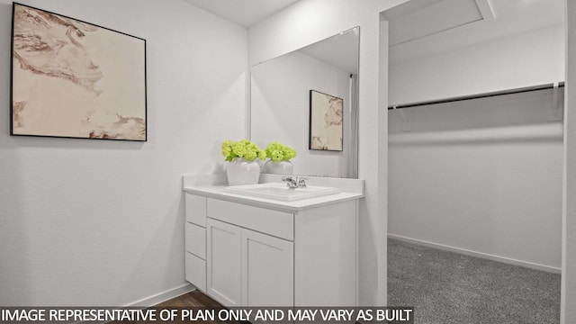 23748 Patchouli Terrace Dr, Splendora, TX 77372 - bathroom with vanity and baseboards