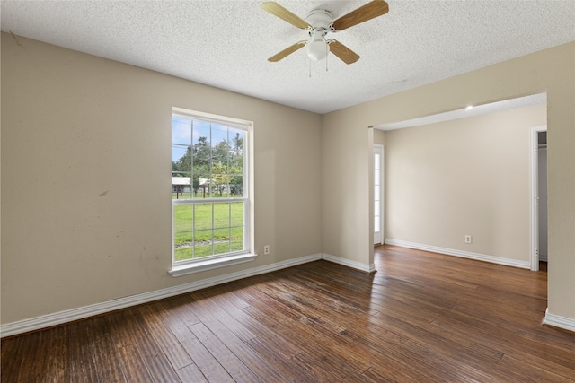 27093 Frye Rd, Splendora, TX 77372 - spare room with ceiling fan, hardwood / wood-style floors, and a textured ceiling