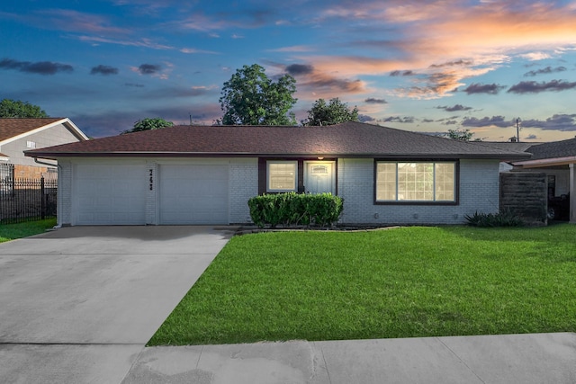 743 Eastlake St, Houston, TX 77034 - ranch-style house featuring driveway, an attached garage, brick siding, and roof with shingles