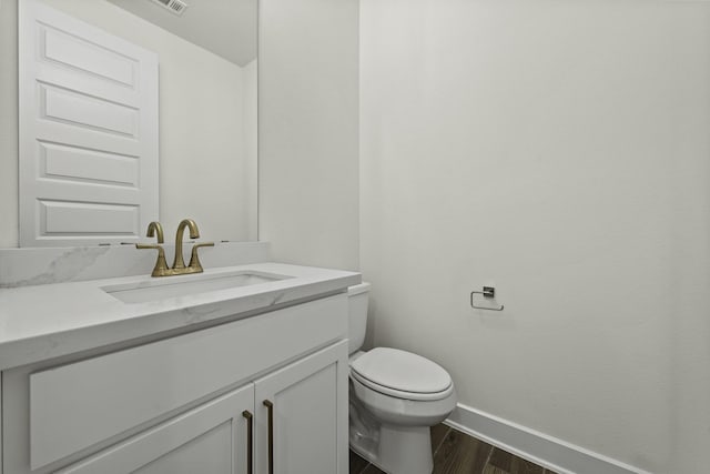 16738 Yaklin Meadow Ct, Humble, TX 77346 - bathroom with vanity and wood finished floors