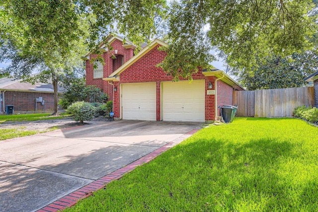 16307 Mango Ridge Ct, Humble, TX 77396 - view of front of home featuring a garage, brick siding, and concrete driveway