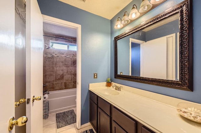 16307 Mango Ridge Ct, Humble, TX 77396 - bathroom with vanity, tile patterned flooring, and  shower combination