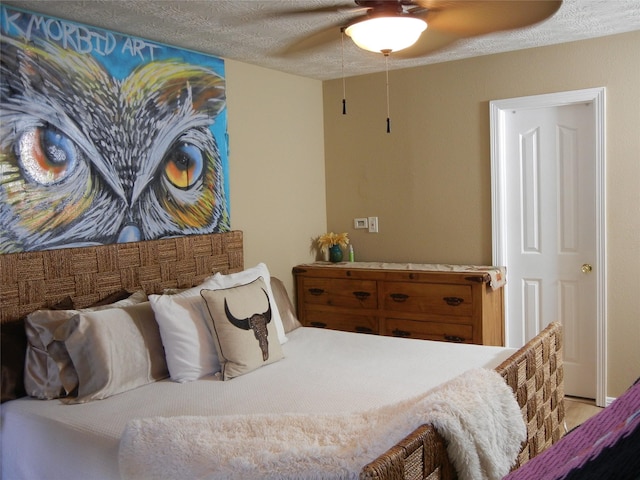 4822 Edgegate Dr, Spring, TX 77373 - bedroom with a ceiling fan and a textured ceiling