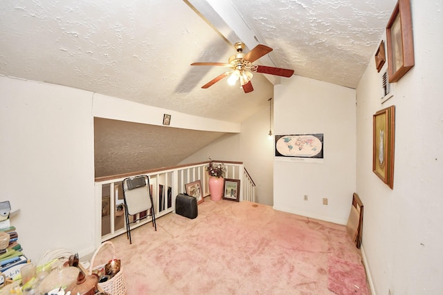 15147 Sheffield Ter, Channelview, TX 77530 - bonus room with a ceiling fan, a textured ceiling, and carpet floors