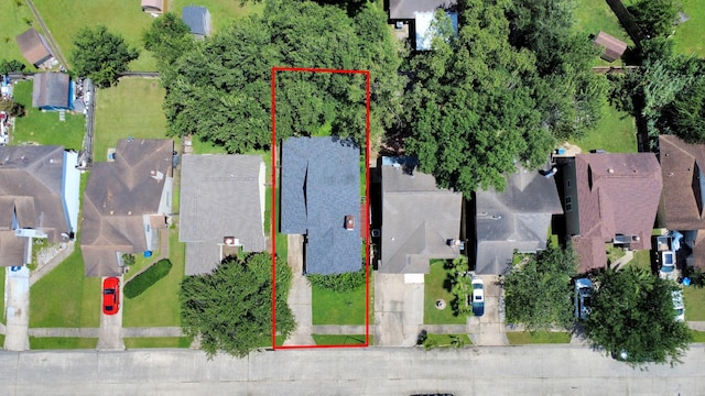 15147 Sheffield Ter, Channelview, TX 77530 - aerial perspective of suburban area featuring property boundaries highlighted
