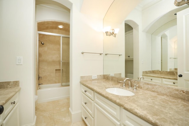764 Kuhlman Rd, Hunters Creek Village, TX 77024 - bathroom with vanity and shower / bath combination with glass door