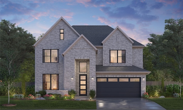 2905 Apple Rose, Katy, TX 77493 - view of front of property featuring brick siding, a garage, concrete driveway, and roof with shingles