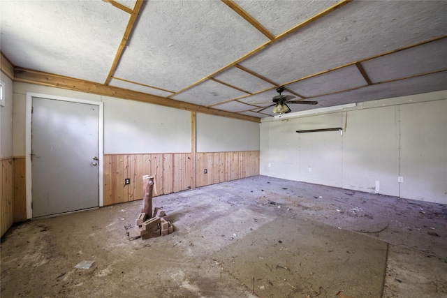 3819 Galway Ln, Houston, TX 77080 - empty room featuring a ceiling fan and wainscoting