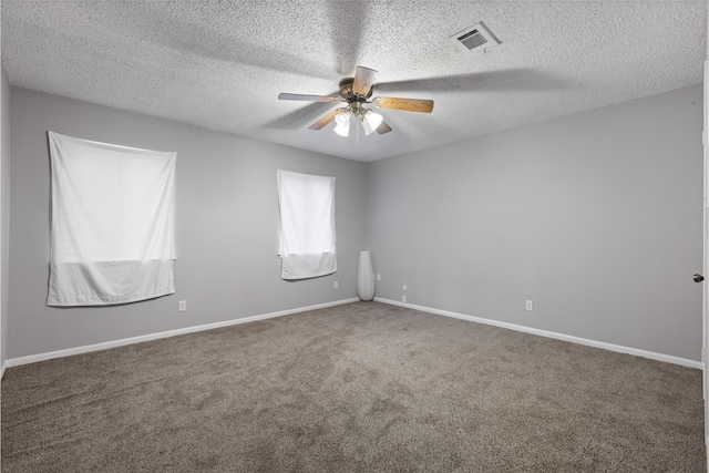727 Baltic Ln, Houston, TX 77090 - spare room with a ceiling fan, carpet floors, and a textured ceiling
