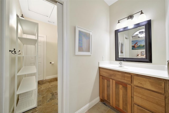 10 Featherfall Pl, Spring, TX 77381 - bathroom with vanity and stone finish flooring