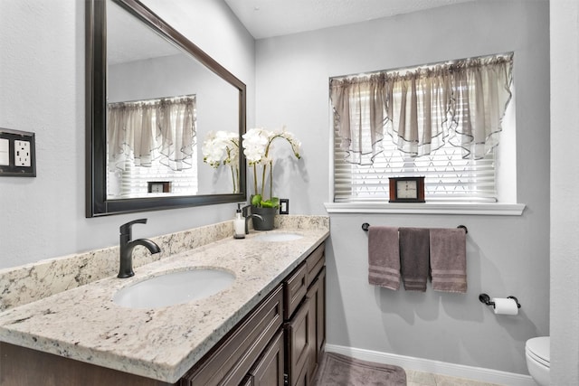 5934 Foresthaven Dr, Houston, TX 77066 - full bathroom with double vanity and toilet