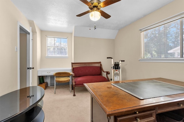 5934 Foresthaven Dr, Houston, TX 77066 - office area with light carpet and a ceiling fan
