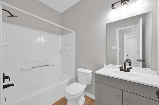 23911 Pinecreek Pt, Spring, TX 77373 - bathroom with vanity, shower / bath combination, and wood finished floors