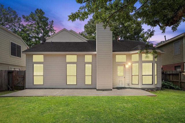 4303 Appalachian Trl, Houston, TX 77345 - rear view of house with a patio area, a shingled roof, and a chimney
