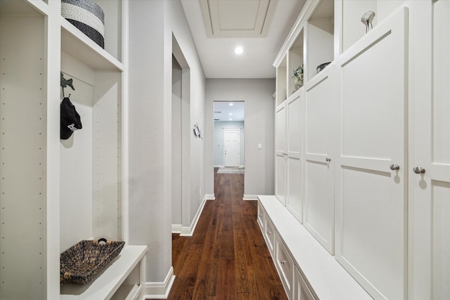 3848 S Main St, Anahuac, TX 77514 - mudroom with dark wood-type flooring and recessed lighting