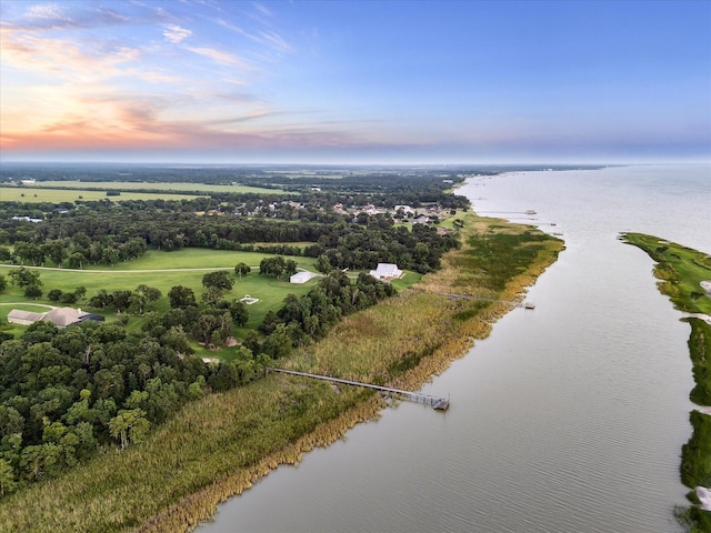 3848 S Main St, Anahuac, TX 77514 - aerial view at dusk of a water view and view of scattered trees